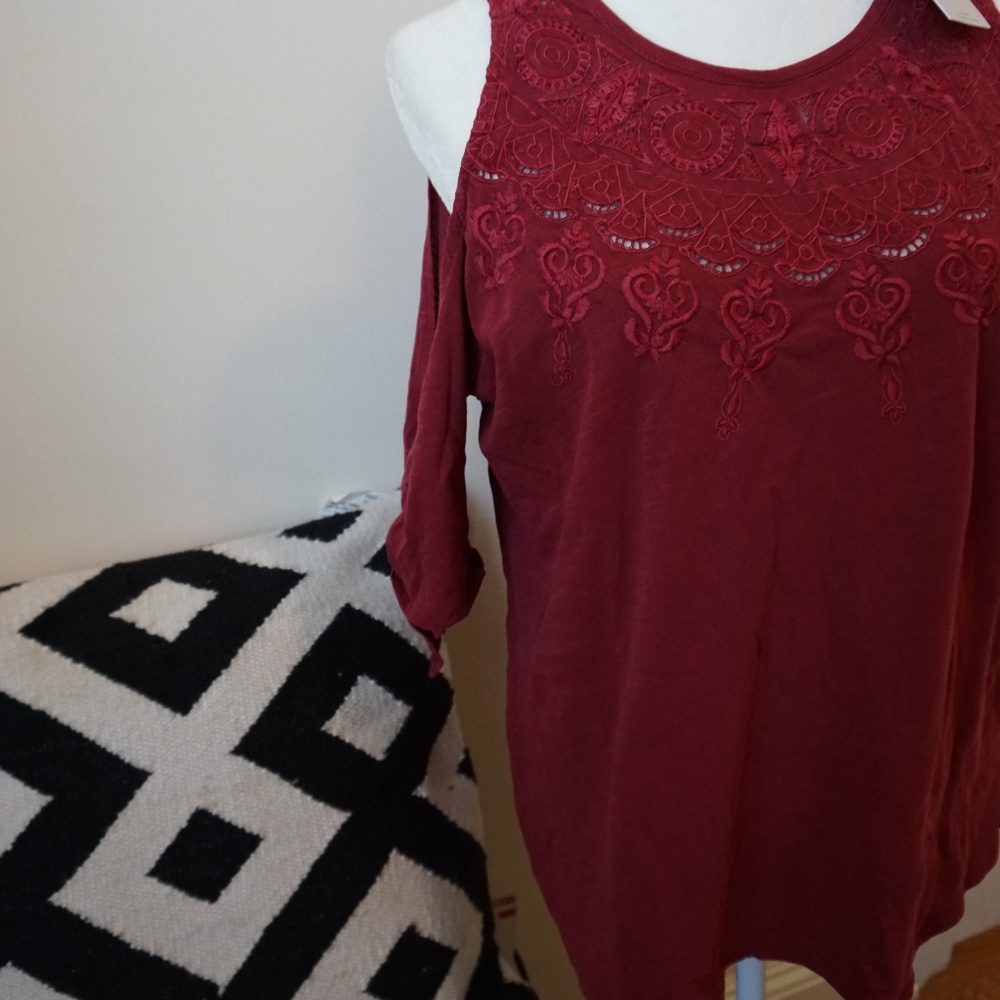 Lucky Brand Cold Shoulder Blouse
